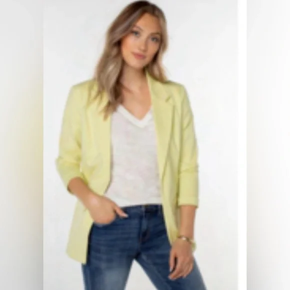 Liverpool Sorbet Soirée Boyfriend Blazer in Lemon Grass - 3X. New with Tags. - Picture 4 of 12